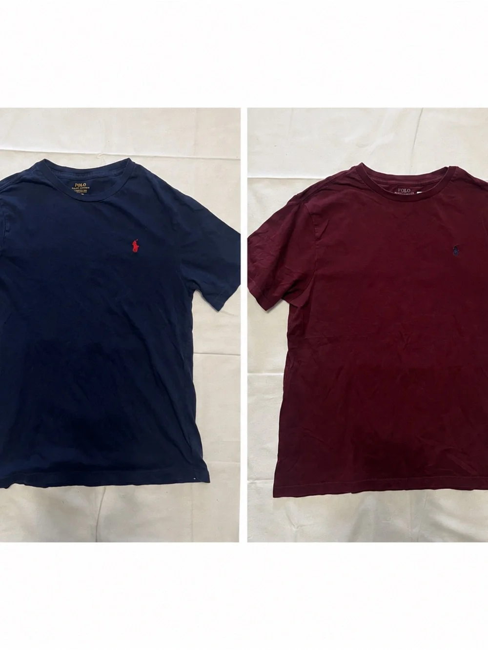 Polo by Ralph Lauren boys’ Crew Neck T-Shirt Navy & Burgundy L (14-16) like new